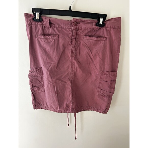 Vtg Y2K AMERICAN EAGLE Women’s Pink Cargo Skirt Size 14 Ruched Pockets Gorpcore - Picture 1 of 4